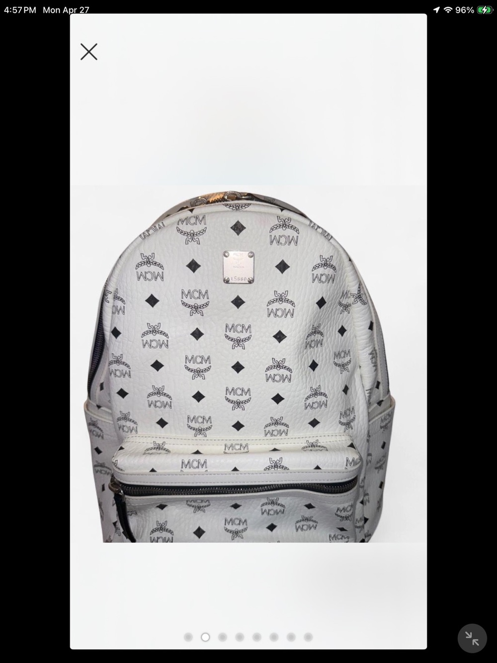 MCM Blue Leather Interior Backpack